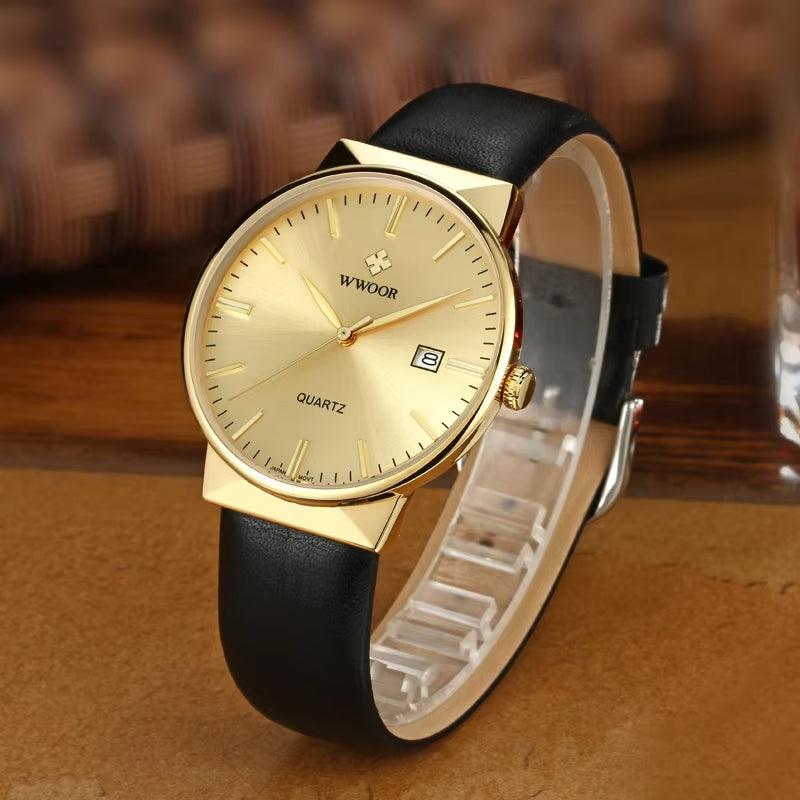 Luxury Waterproof Ultra-Thin Quartz Watches for Men - Custom Logo Available