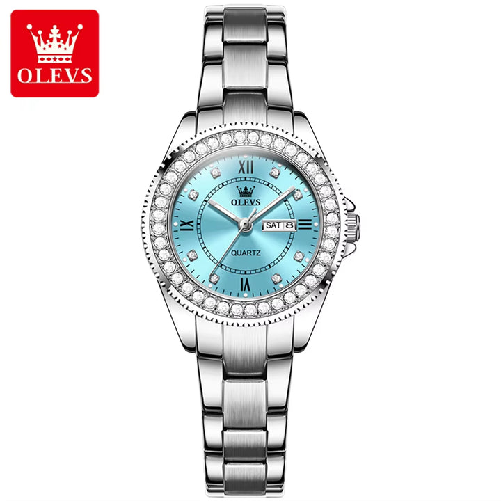 9993 Wholesale Fashion Women Silver Alloy Steel Quartz Wristwatch Diamond Watches Ladies Wrist