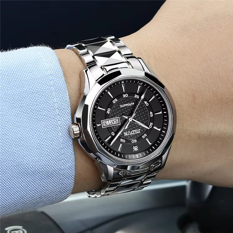 8014 Oem Watch Custom Logo Wholesale Luxury Japanese Movement Stainless Steel Date Waterproof Mechanical Watch for Men