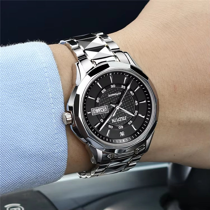 8014 Oem Watch Custom Logo Wholesale Luxury Japanese Movement Stainless Steel Date Waterproof Mechanical Watch for Men