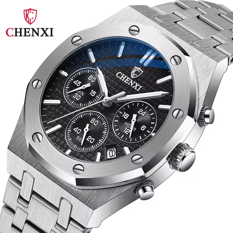 "2024 Luxury Men's Quartz Watch - Stainless Steel Waterproof Wristwatch by Brand 948"