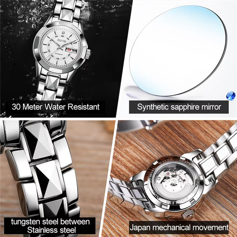 8014 Hot Sale Women Custom Length 17Cm Imported Movement Stainless Steel Waterproof Bracelet Width 14Mm Mechanical Watch