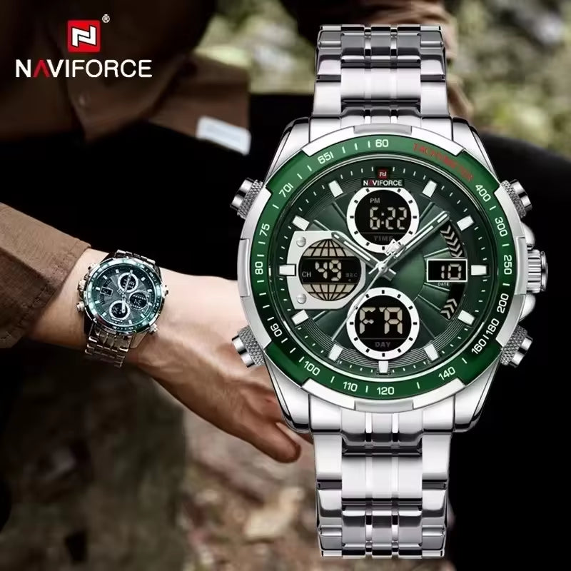 Luxury Multi-Time Zone Men's Quartz Watch - High-Quality Wristwatch with Day and Week Display