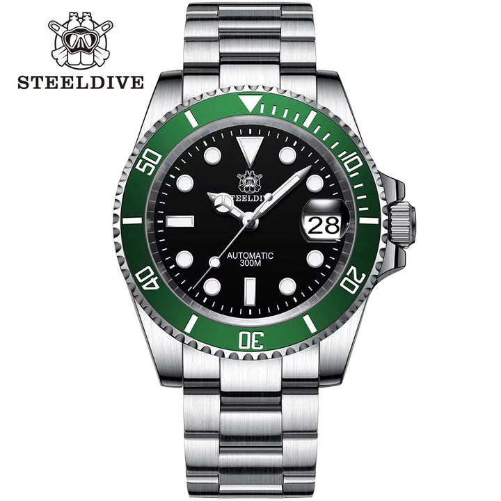 STEELDIVE SD1953 2021 Two-Tone Dial Men's Diving Watch with NH35A Automatic Movement, 30ATM Waterproof Rating, Sapphire Glass, and Ceramic Bezel