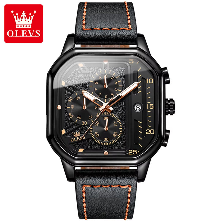 9950 Custom Logo Square Quartz Watch for Men - Casual Skeleton Design