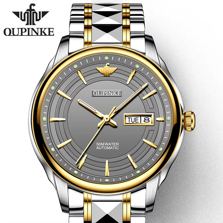 Women'S Embellished Luxury Japanese Mechanical Movement Tungsten Steel Luminous Date Elegant Simple Gold Ladies Watch