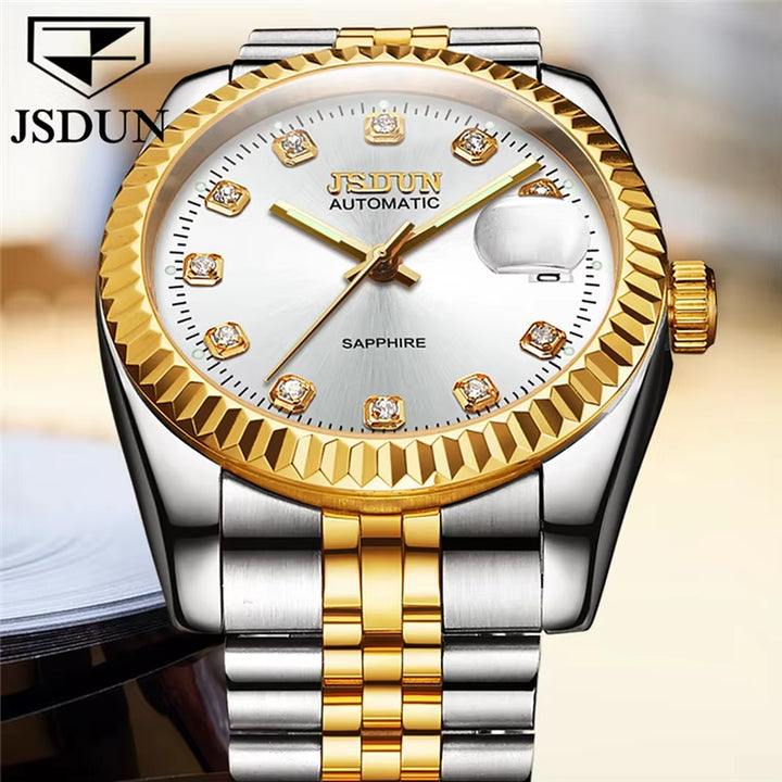 8737Men Cheap Factory Price Imported Movement Stainless Steel Waterproof Automatic Mechanical Wrist Watch