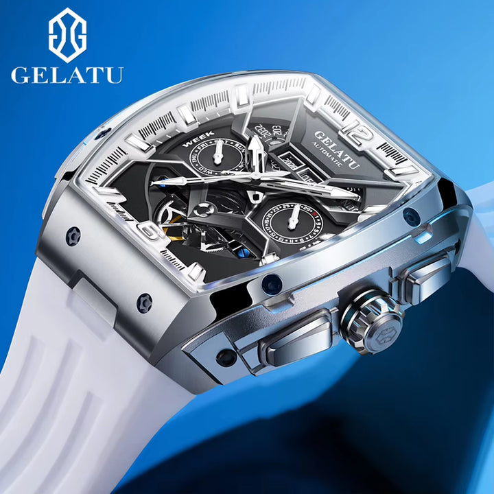 6013 Sport Fashion Luxury Oem Custom Logo Waterproof Hollow Relojes Tourbillon Automatic Mechanical Watch for Man