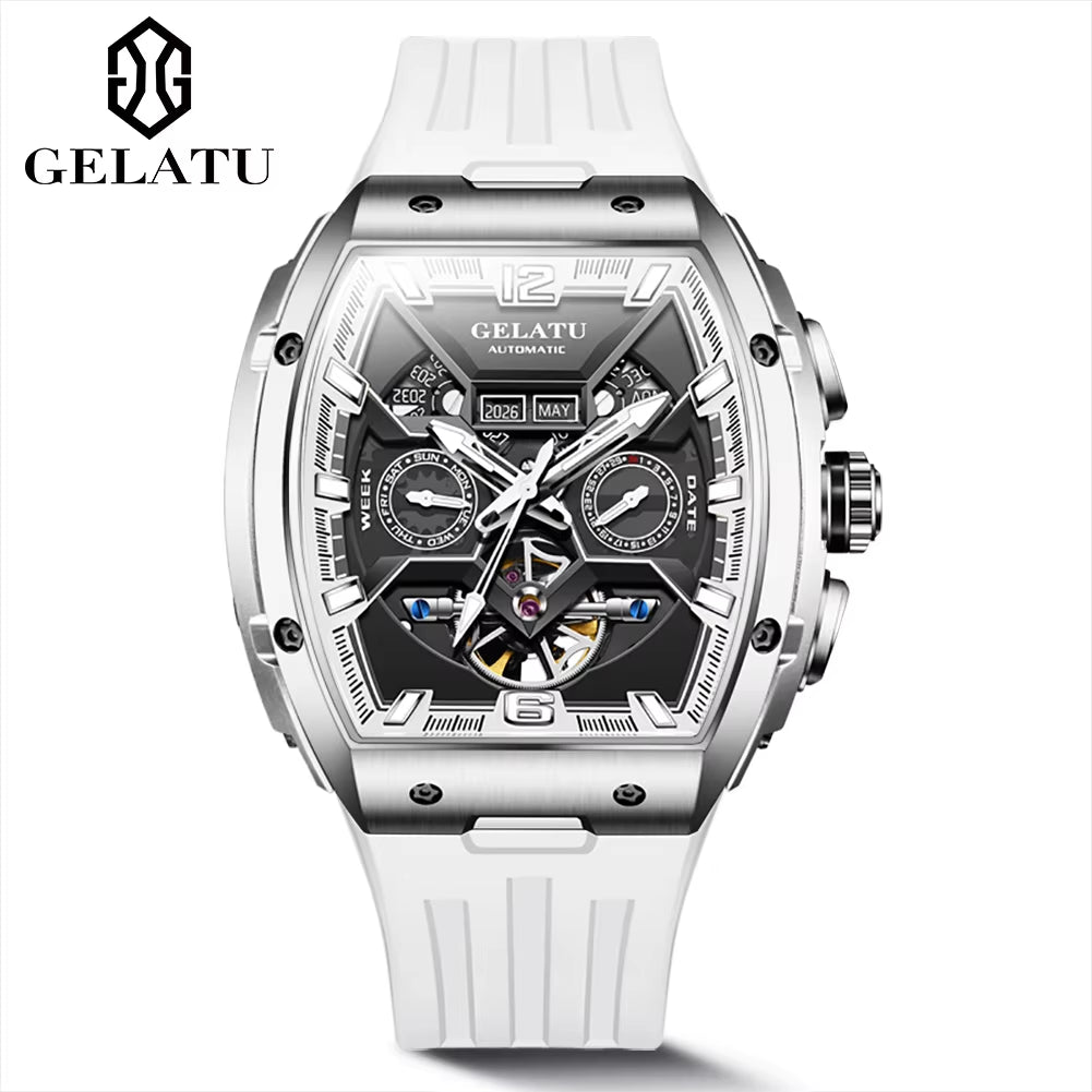 6013 Sport Fashion Luxury Oem Custom Logo Waterproof Hollow Relojes Tourbillon Automatic Mechanical Watch for Man