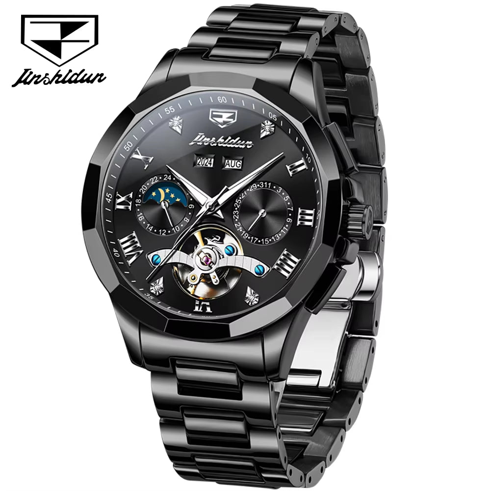 JSDUN 8949 Premium Tourbillon Automatic Mechanical Watch for Men - Luxury Stainless Steel Multifunctional Sports Timepiece