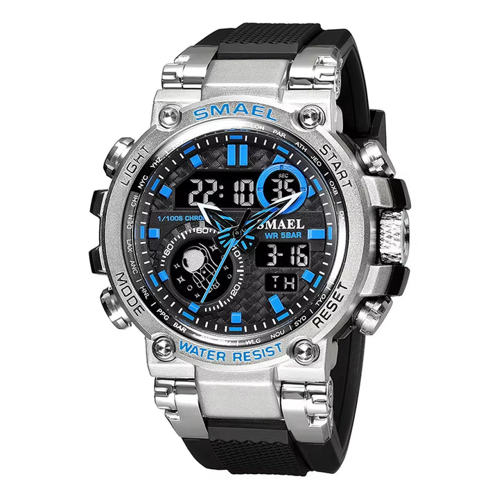 Men's 8093 Sport Watch - Waterproof 5ATM, Dual Time, Shock Resistant, Alarm Function