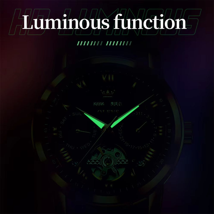 6668 Luxury Wrist Reloj Wrist Men Watch Waterproof Sport Leather Automatic Mens Mechanical Watches for Men