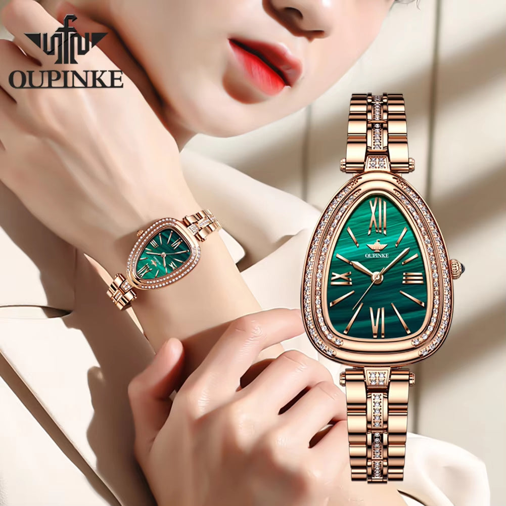 3192 Oval Ladies Fashion Creative Water Drop-Shaped Dial Trend Luxury Diamond Watch Waterproof Quartz Women Watches