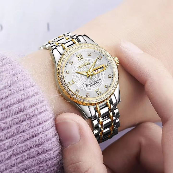 Luxury Women Mechanical Wristwatch Top Brand  Women Auto Watch Diamond Date Watch for Women