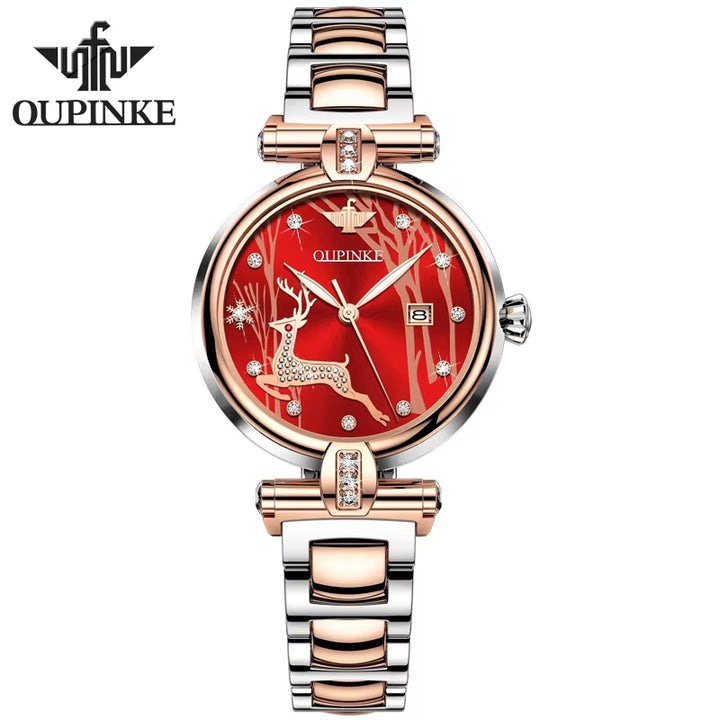 Ceramic Watch Band Sapphire Crystal Ceramic Fawn Design Ladies Mechanical Women Watches