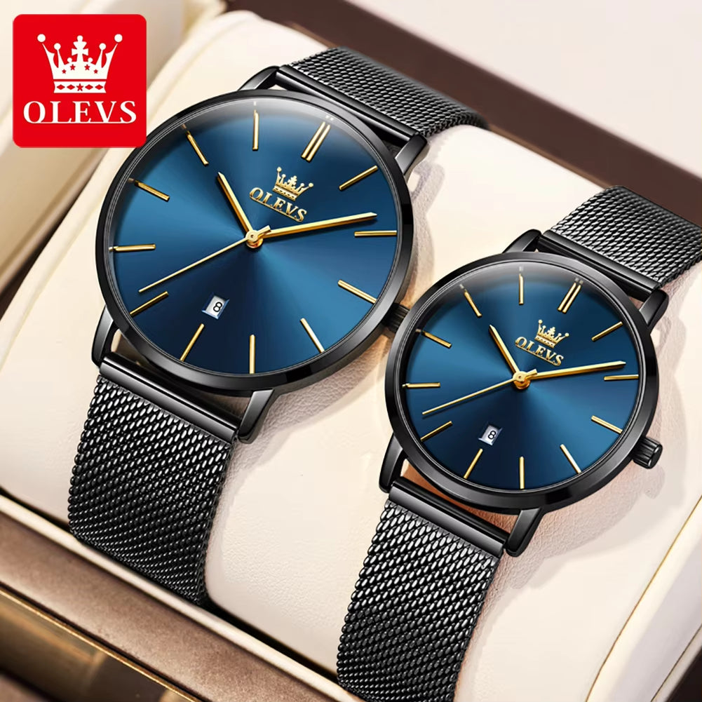 5869 Minimalist Ultra Thin Watch Men'S Women'S Fashion Sport Quartz Analog Watch Mesh Band Watch