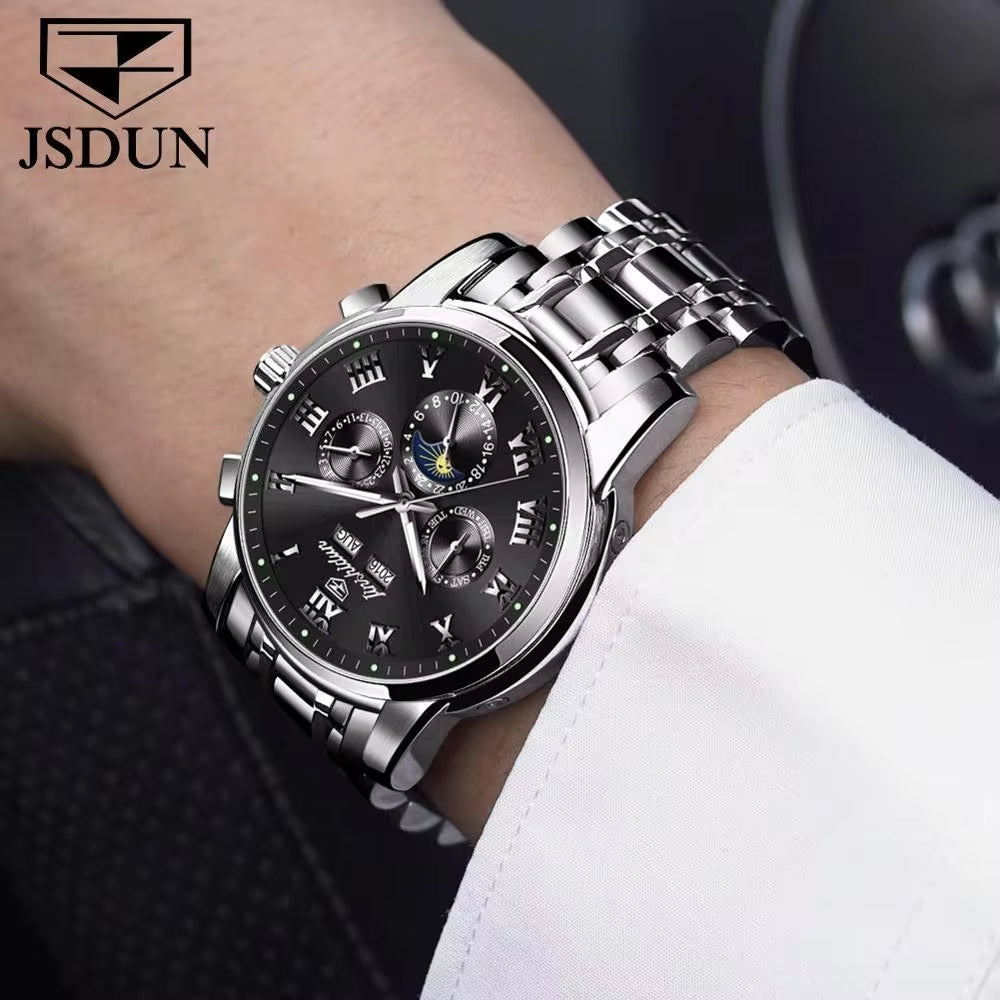 Men Watch Top Luxury Brand  Montre Homme Avec Date Complete Calendar Mechanical Wristwatch Shenzhen Factory Supplier