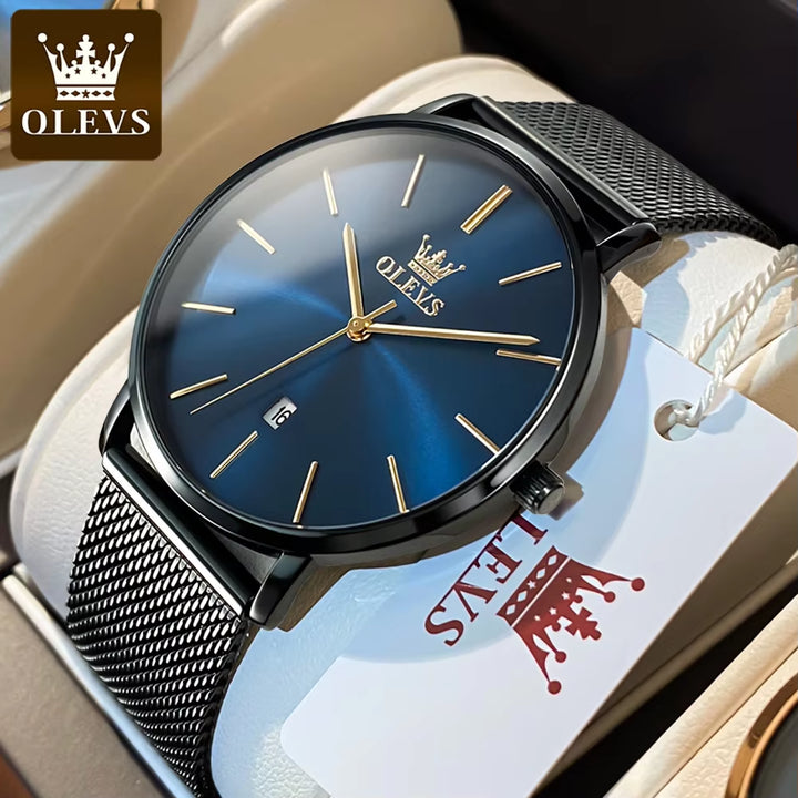 Brand Stainless Steel Milanese Strap Multi-Function Quartz Wrist Watches Fashion Waterproof Couple Men'S Watch 2019