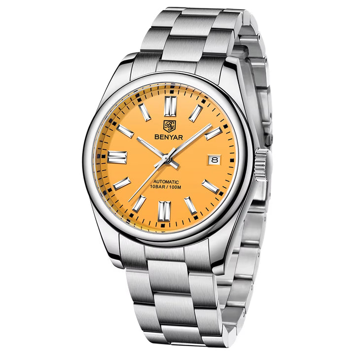 Benyar 5185 Luxury Stainless Steel Automatic Mechanical Watch for Men with Luminous Features