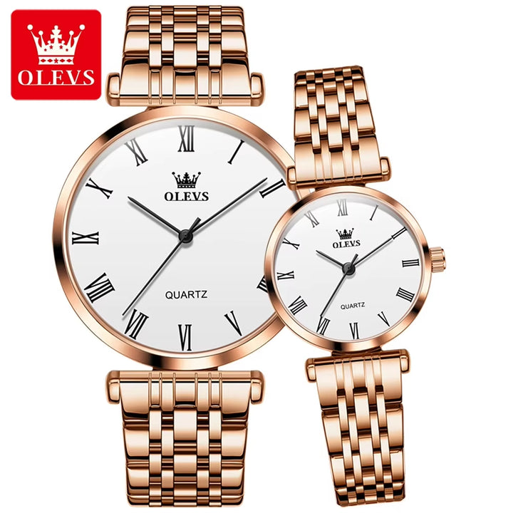 5592 Quartz Watches for Women Men Leisure Fashion Golden Ladies Clock Wristwatch Silver Couple Gift