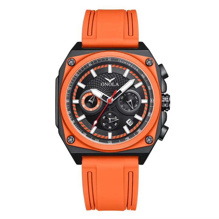 Luxury Men's Quartz Multi-Function Chronograph Watch with Leather Strap - Model 6847