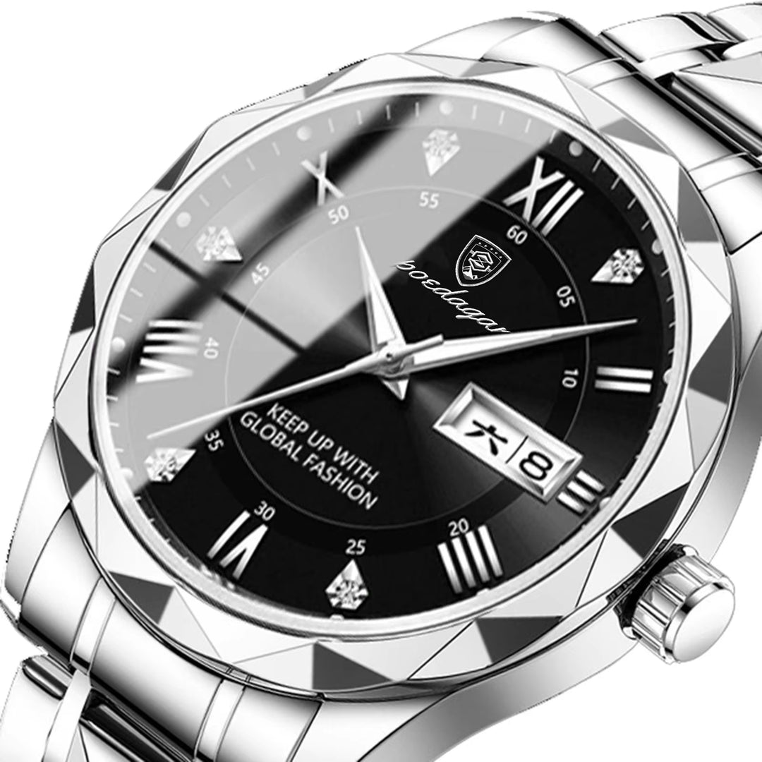 "615 New Arrival Luxury Men's Stainless Steel Waterproof Quartz Watch with Luminous Features"