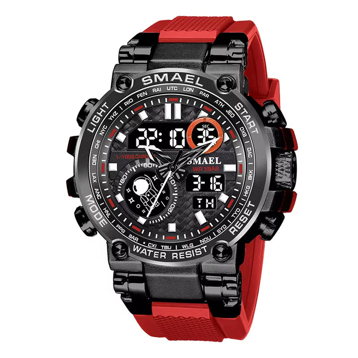 Men's 8093 Sport Watch - Waterproof 5ATM, Dual Time, Shock Resistant, Alarm Function