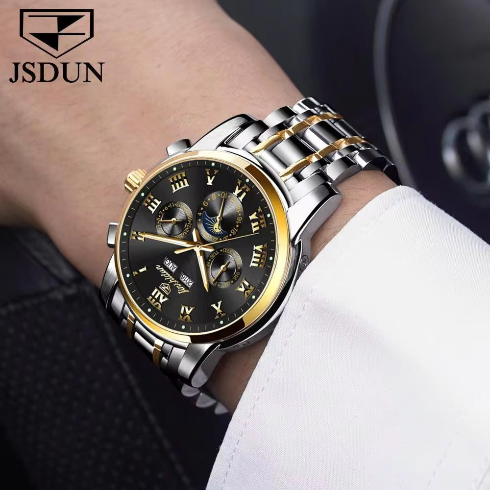 Men Watch Top Luxury Brand  Montre Homme Avec Date Complete Calendar Mechanical Wristwatch Shenzhen Factory Supplier