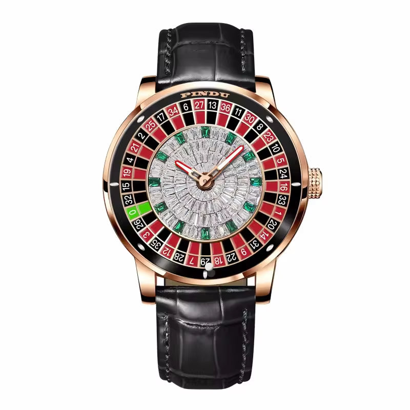 Hot Sell Top Brands Jacob Luxury Crystal Diamond Watches Diamond Gambling Disk Rotate Mens Watch Mechanical Rullet Casino Watch