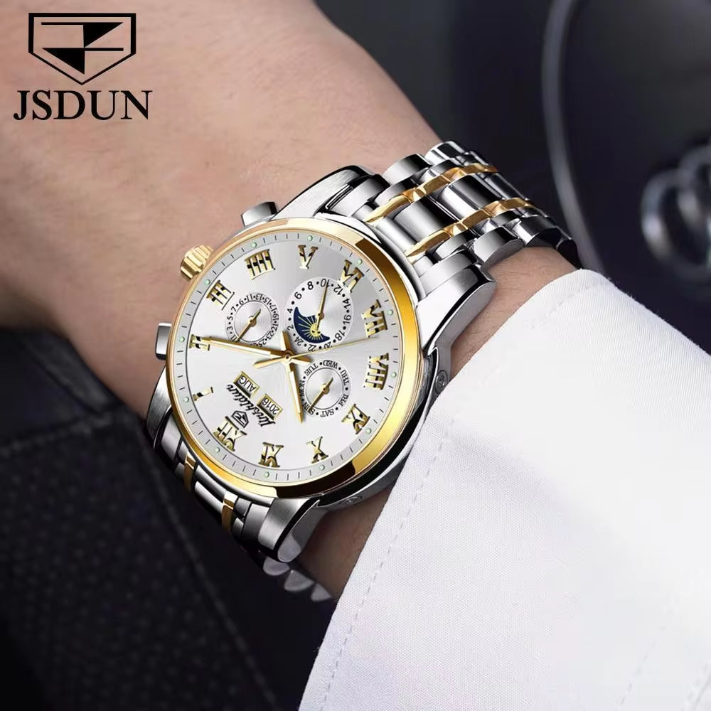 Men Watch Top Luxury Brand  Montre Homme Avec Date Complete Calendar Mechanical Wristwatch Shenzhen Factory Supplier