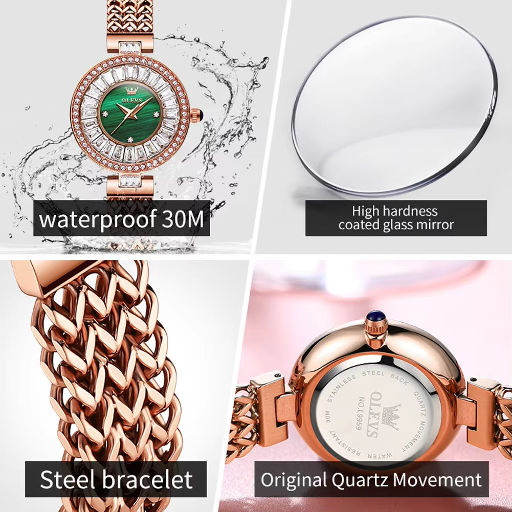 9959 Women'S Watch Quartz Leather Strap Starry Dial Luxury Diamond Watches for Women Fashion Lady Wristwatch Hot Sale