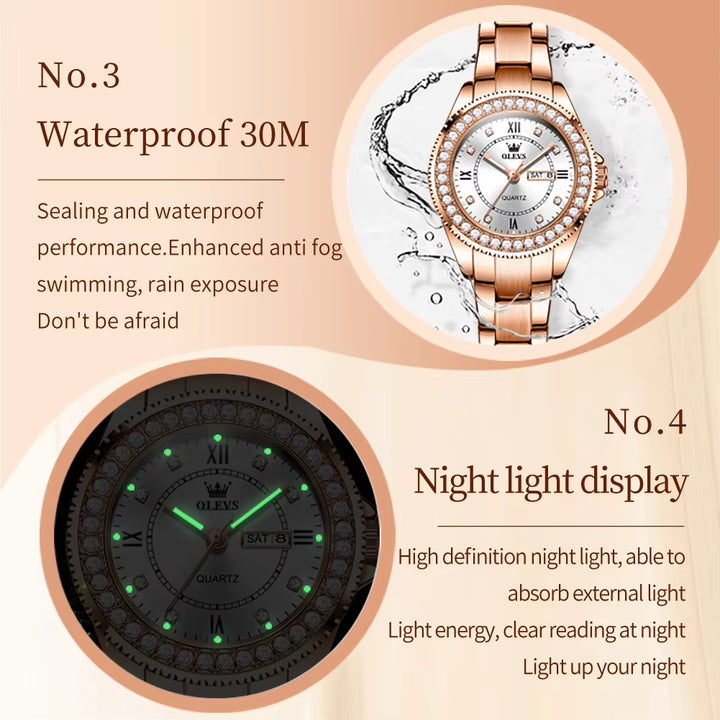 9993 Relogio Feminino Moissanite Watch Rose Gold Fashion Women Watches Classic Luxury Wristwatch Diamond Quartz Watch