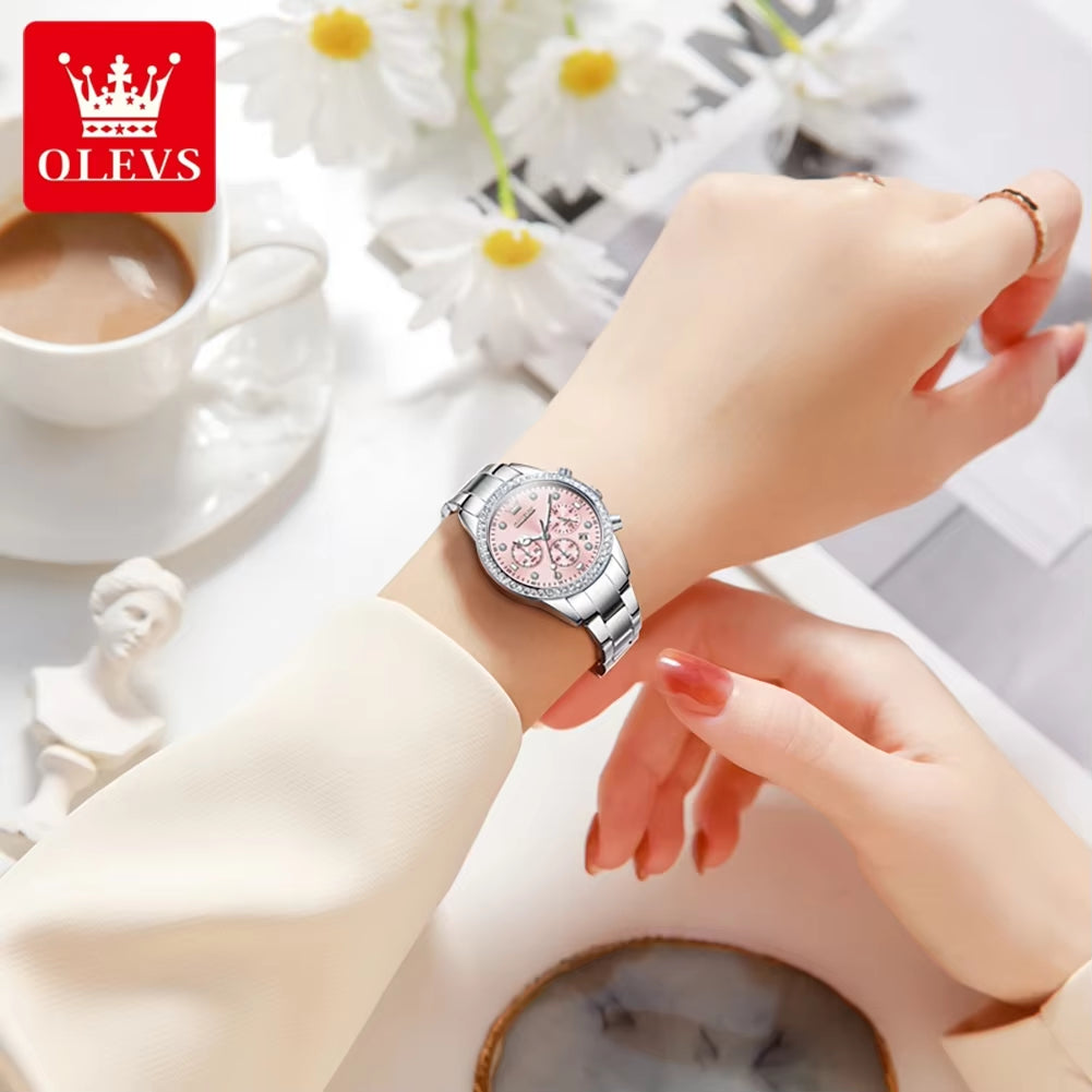 9909 Women Watches Fashion Luxury Date Quartz Full Diamond Watch Women Gold Stainless Steel Business Watch