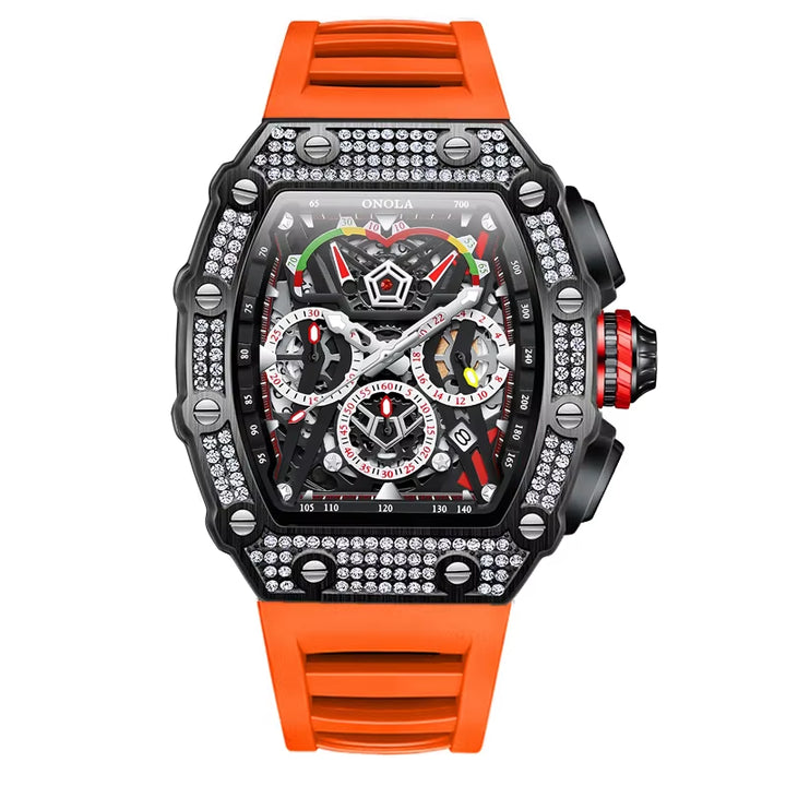 6827Q Waterproof Men's Sports Watch - Premium Quality Quartz Timepiece with Durable Rubber Band