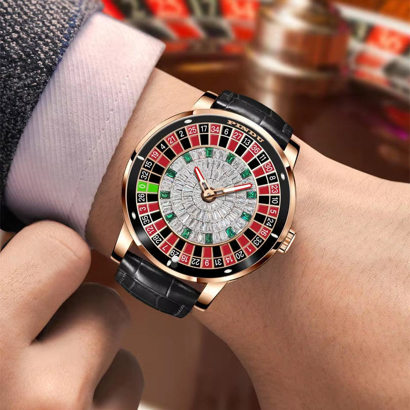 Hot Sell Top Brands Jacob Luxury Crystal Diamond Watches Diamond Gambling Disk Rotate Mens Watch Mechanical Rullet Casino Watch