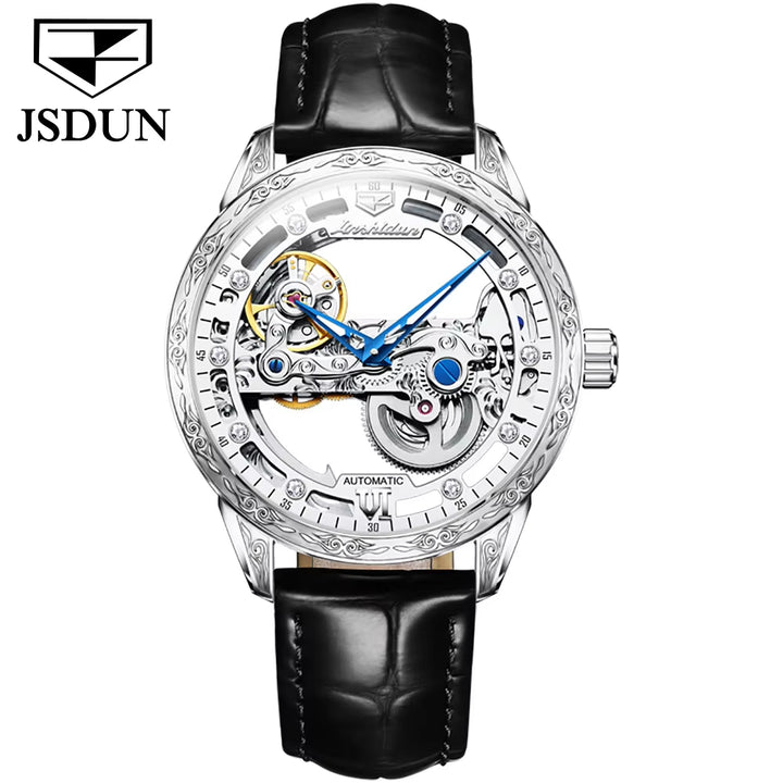 8917 OEM Stainless Steel Luxury Brand Clock Classic Waterproof Luminous Hollow Automatic Tourbillon Mechanical Watch Men