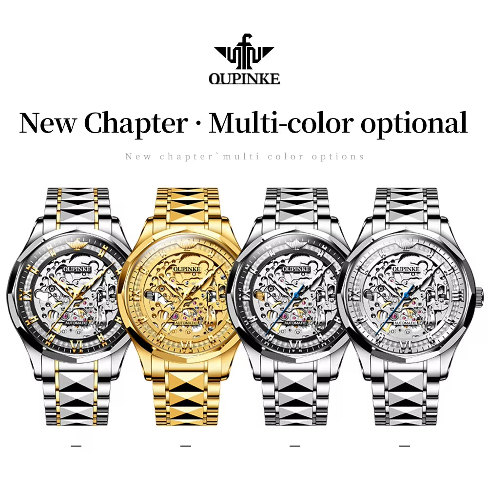 3209 Custom Men's Waterproof Skeleton Automatic Mechanical Watches