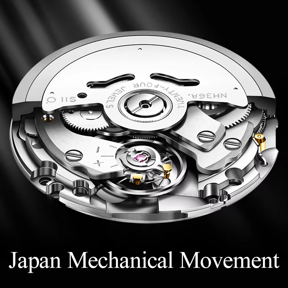 8767 Movement Men Watches Mechanical Automatic Wrist Watch Case Luxury Fashion Waterproof Business