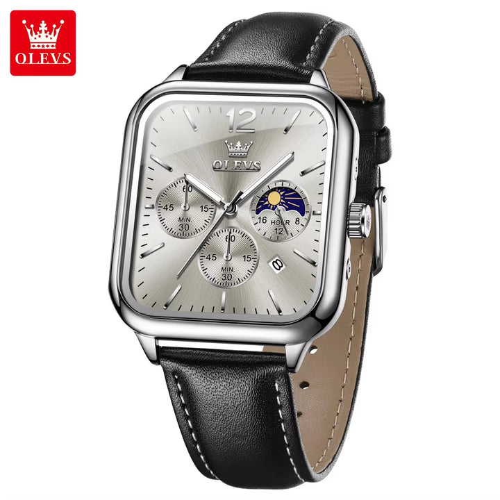 9914 Men's Luxury Waterproof Quartz Chronograph Watch - Stainless Steel Multi-Function Sport Wristwatch