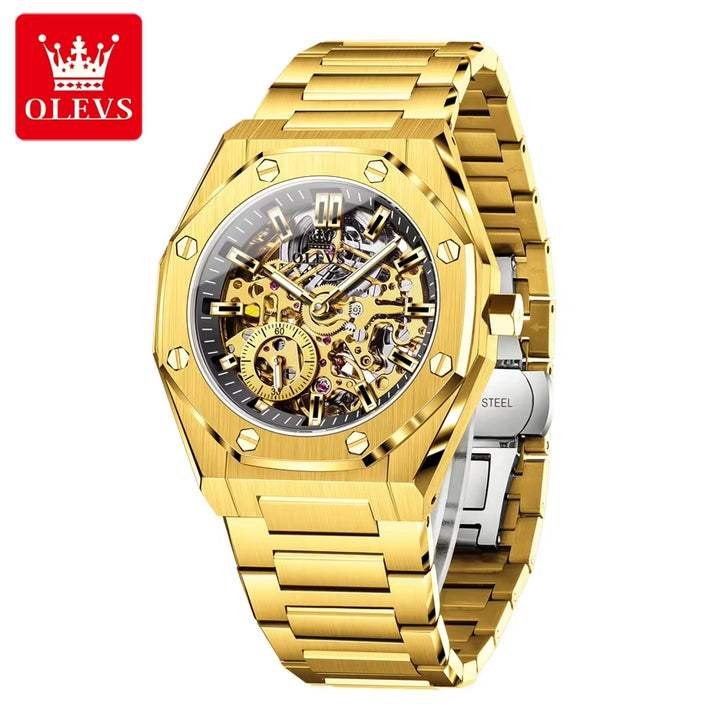 6669 Winner Watch Men'S Fashion Casual Hollow Out Rhinestone Manual Mechanical Watch Men'S Fashion