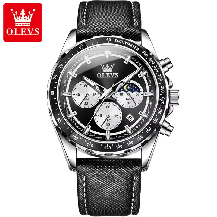 OLEVS 2945 Men's Multifunctional Quartz Watch with Large Dial and Waterproof Design – Customizable for Wholesale