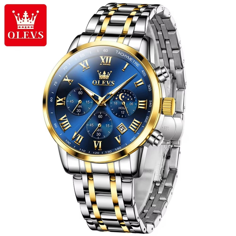 5529 Men Watches New Fashion Stainless Steel Date Waterproof Luminous Brand Luxury Men'S Korean Version for Quartz Watch