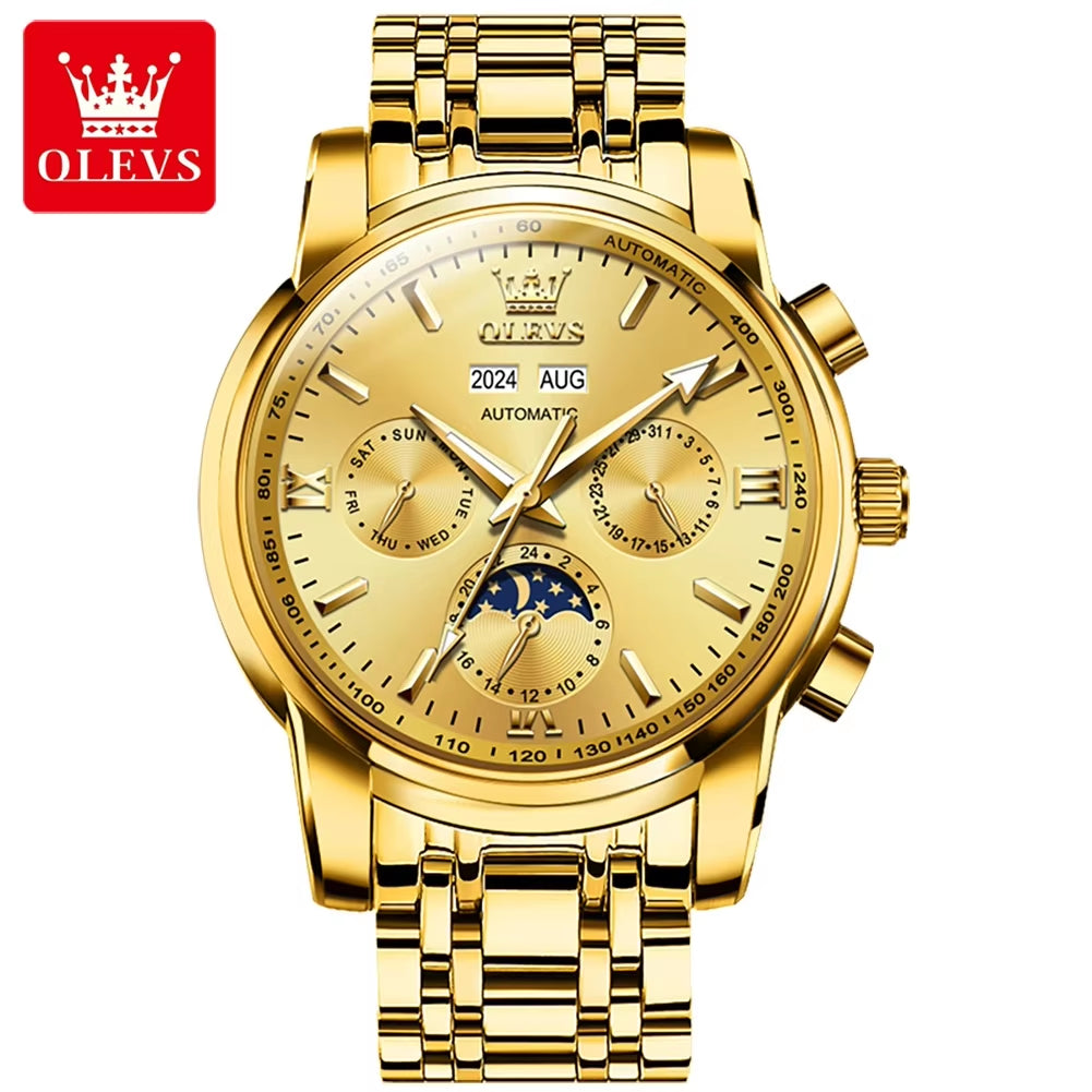 6633 Hot Sale OEM Fashion Golden Tourbillon Mens Watches Large Dial Automatic Mechanical Watches Men Wrist Luxury Watch