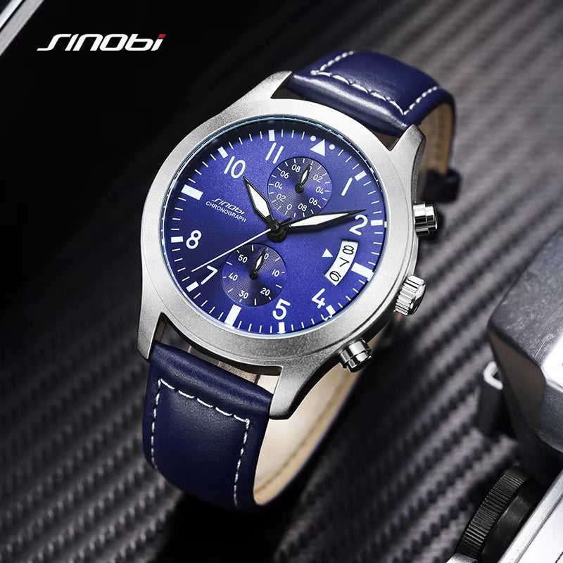 Men's Chronograph Quartz Wristwatch - Premium Quality with Complimentary Box