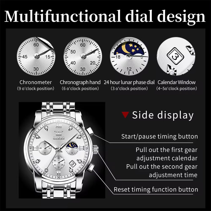 2858 Men Wrist Watch Band OEM Logo Custom Watch Cool Date Analog Quartz Display with Stainless Steel 2020 Men'S Alloy 2Pcs