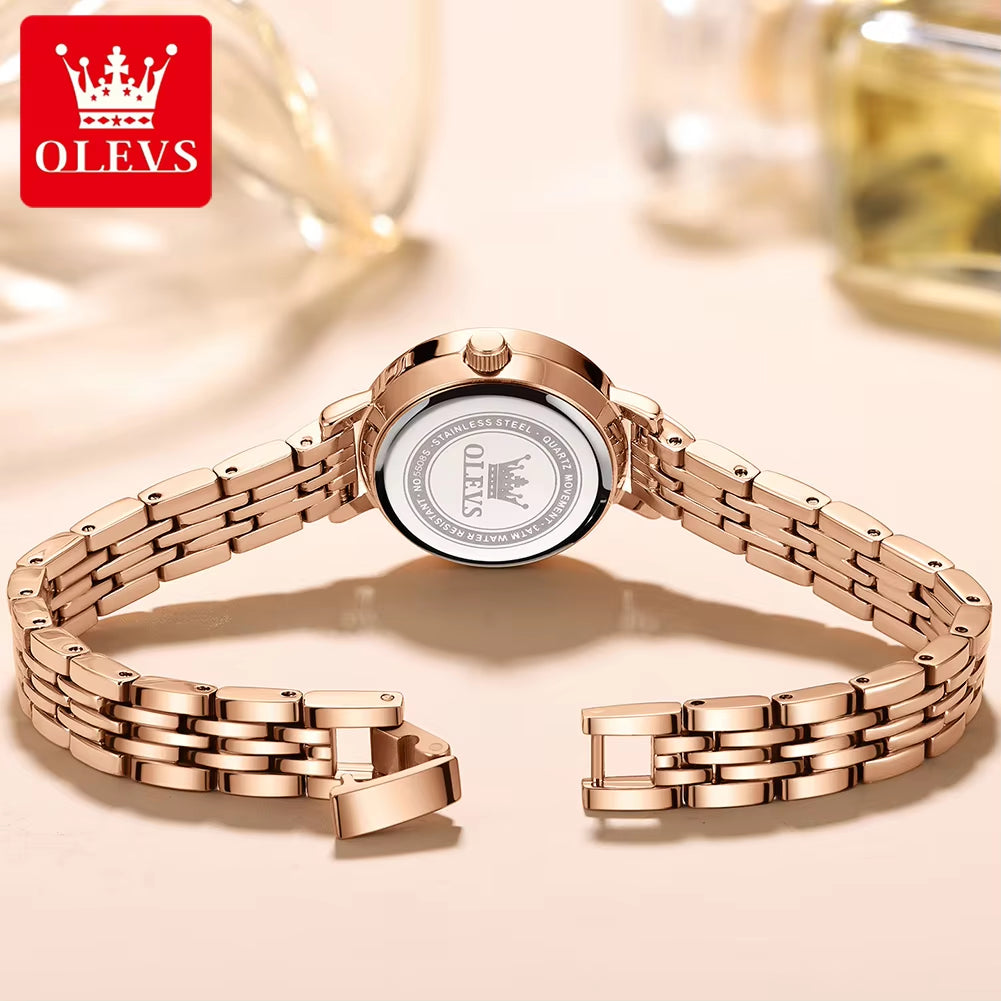 5508 Girl Gifts Diamond Watch Fashion Beatiful Luxurious Diamond Waterproof Steel Mesh Dressing Quartz Women Watch