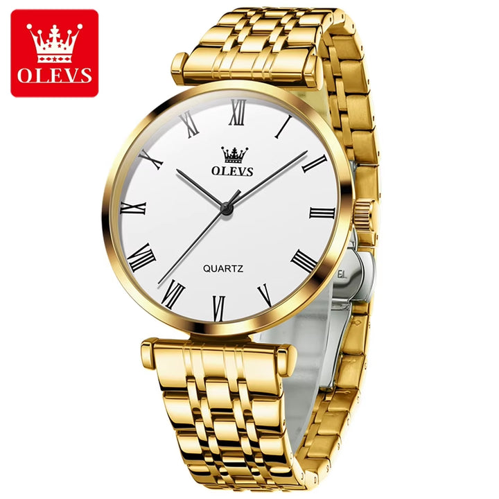 5592 Quartz Watches for Women Men Leisure Fashion Golden Ladies Clock Wristwatch Silver Couple Gift