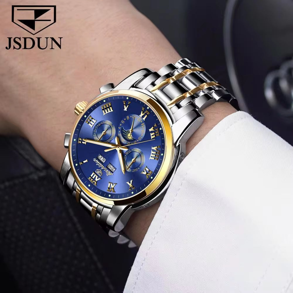 Men Watch Top Luxury Brand  Montre Homme Avec Date Complete Calendar Mechanical Wristwatch Shenzhen Factory Supplier