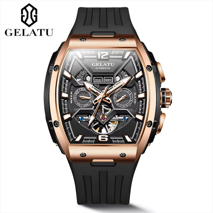 6013 Sport Fashion Luxury Oem Custom Logo Waterproof Hollow Relojes Tourbillon Automatic Mechanical Watch for Man