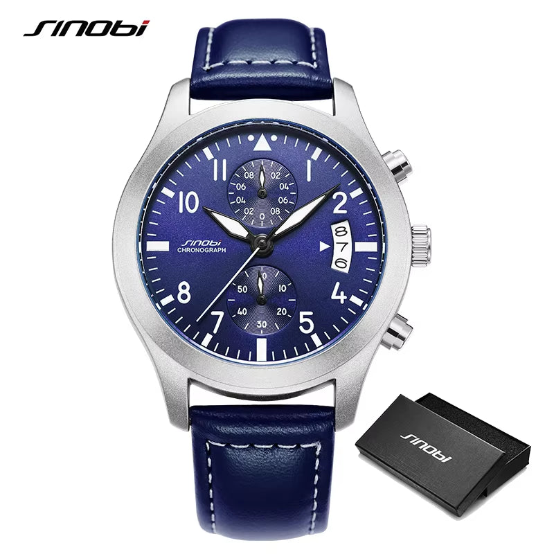 Men's Chronograph Quartz Wristwatch - Premium Quality with Complimentary Box